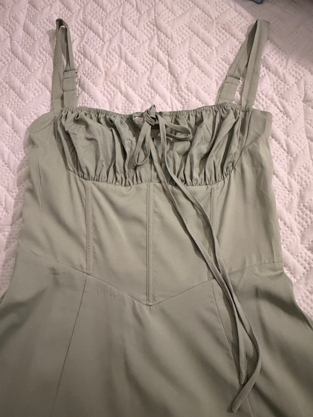 Sage Green Spaghetti Strap Dress